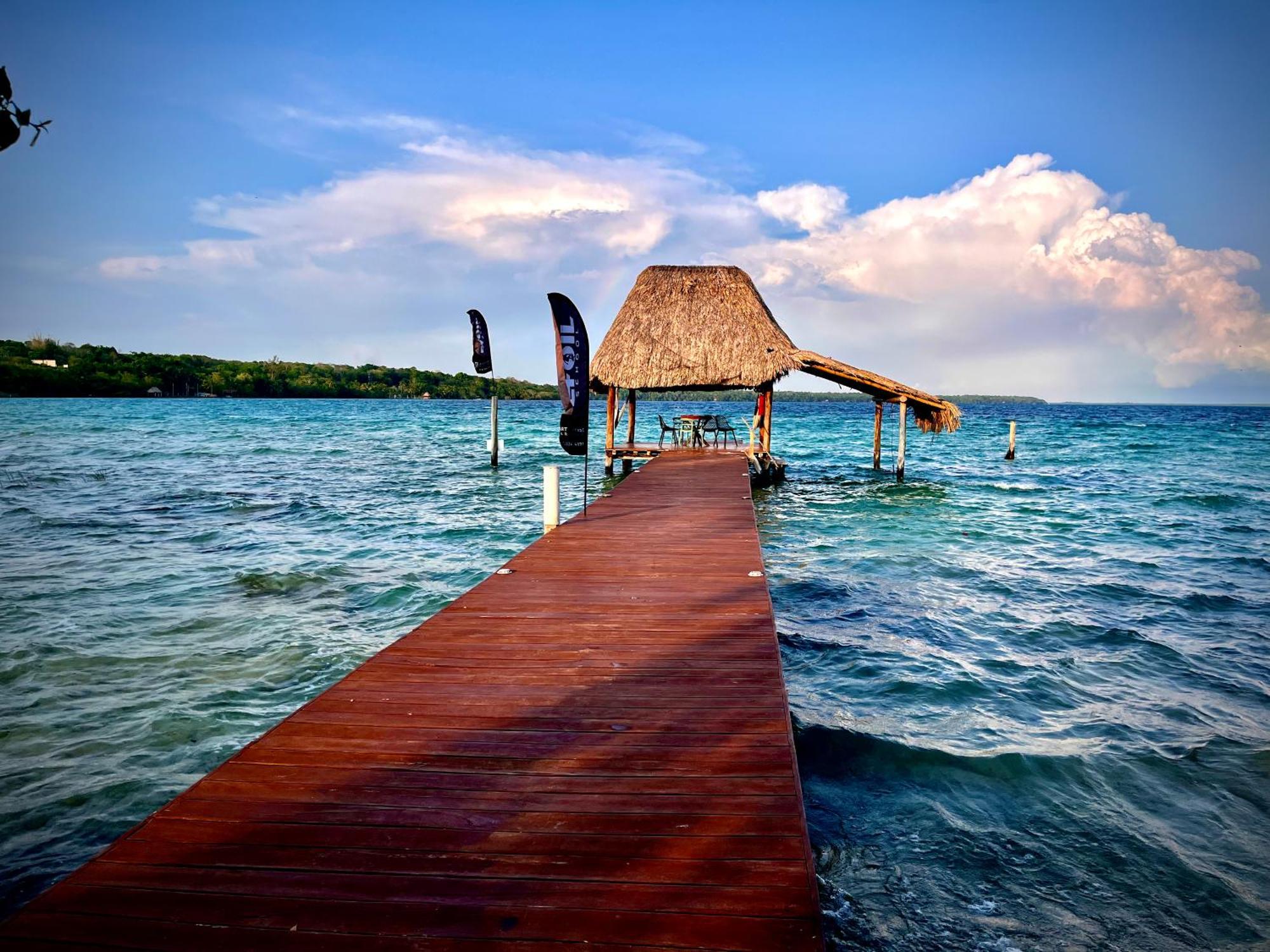 Cabana Con Muelle Privado En La Laguna De Bacalar Bagian luar foto