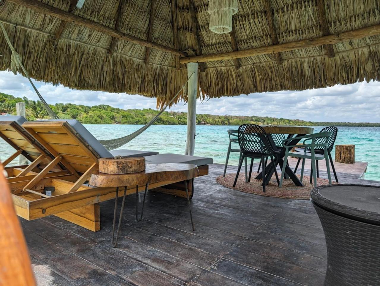 Cabana Con Muelle Privado En La Laguna De Bacalar Bagian luar foto