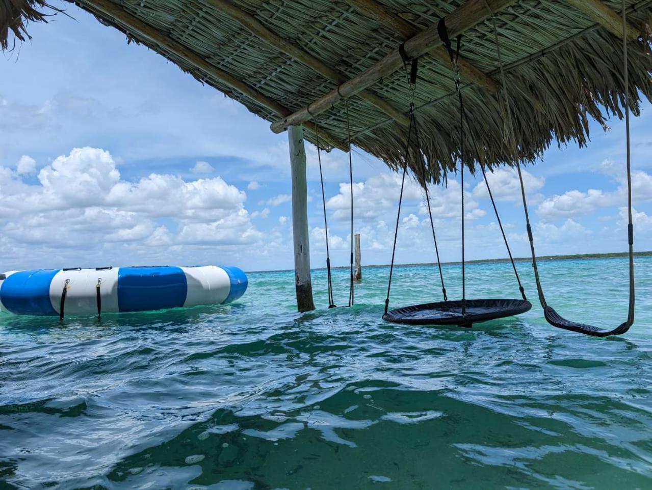 Cabana Con Muelle Privado En La Laguna De Bacalar Bagian luar foto