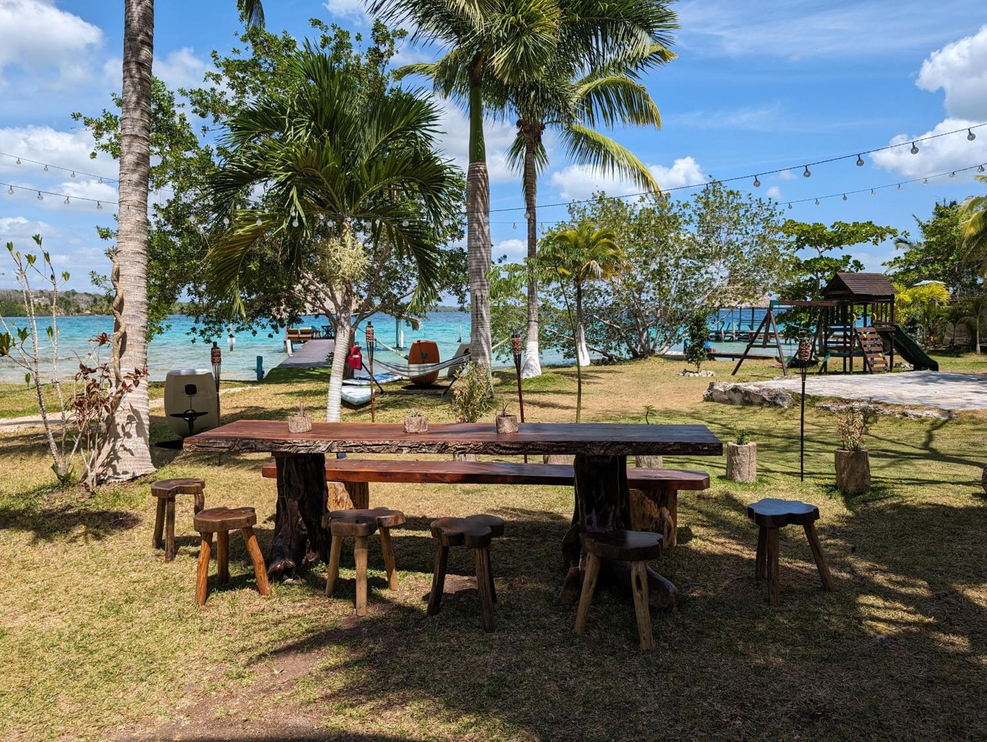 Cabana Con Muelle Privado En La Laguna De Bacalar Bagian luar foto